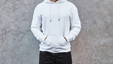 A,Mock up,Template,Of,A,White,Hoodie,Worn,By,A